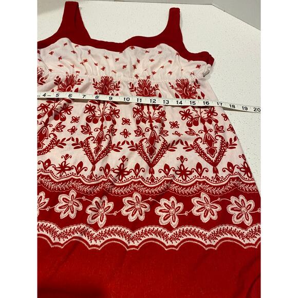 Faded Glory Ladies Tank Top Stretch White/Red Size L 12/14 - Picture 5 of 5